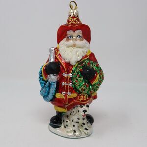 Polonaise Handcrafted Glass Ornament "Santa to the Rescue"